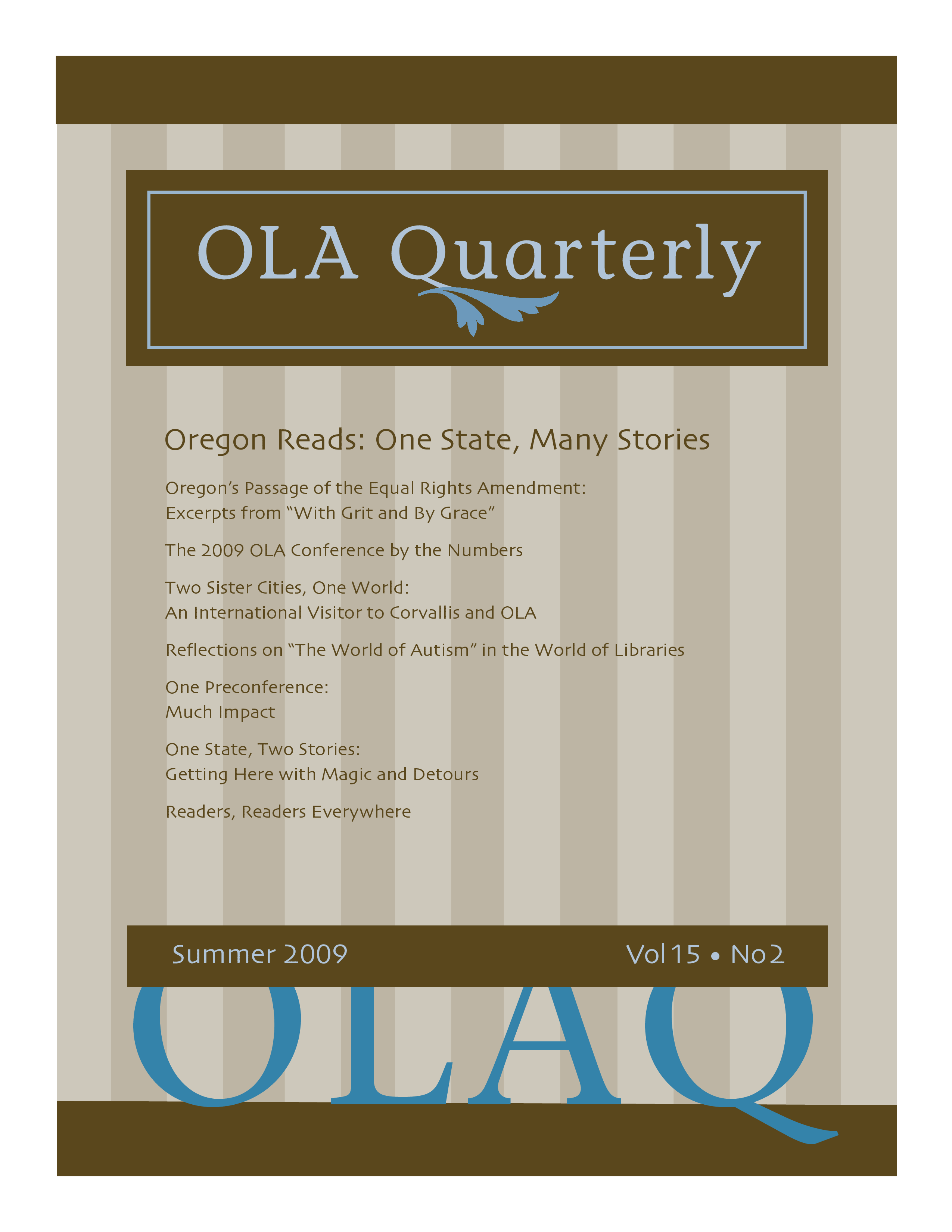 					View Vol. 15 No. 2 (2009): Oregon Reads: One State, Many Stories
				